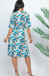 Print Casual Navy Dress